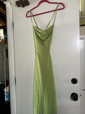 Green Cowl Neck Slip Dress